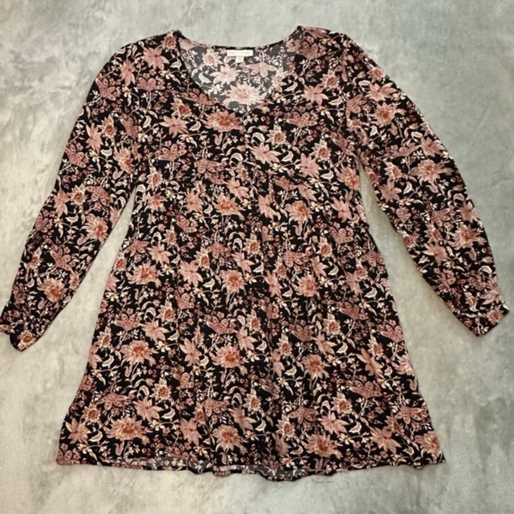 Knox Rose Babydoll‎ Mini Dress Women Size M Floral Boho Cottagecore Whimsigoth